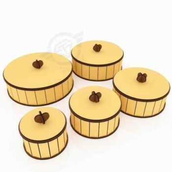 Intra CIRCULA  Στρογγυλό Ξύλινο Κουτί με Μοντέρνα Γραμμή  Κομψό Καπάκι 19x19x41 cm Box43-00103 - Image 4