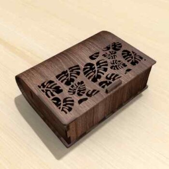 Intra PANTHERA  Ξύλινο Κουτί με Print Δαντέλα  Καμπυλωτό Καπάκι  11x18x39 cm Box44-01525 - Image 1