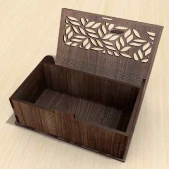 Intra PANTHERA  Ξύλινο Κουτί με Print Δαντέλα  Καμπυλωτό Καπάκι  11x18x39 cm Box44-01525 - Image 2