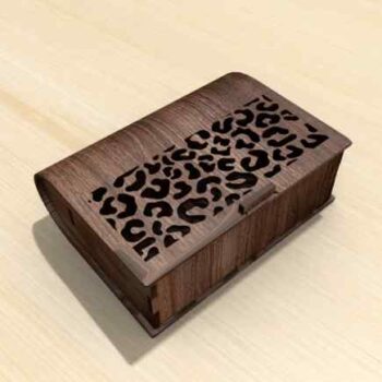 Intra PANTHERA  Ξύλινο Κουτί με Print Δαντέλα  Καμπυλωτό Καπάκι  11x18x39 cm Box44-01525 - Image 3