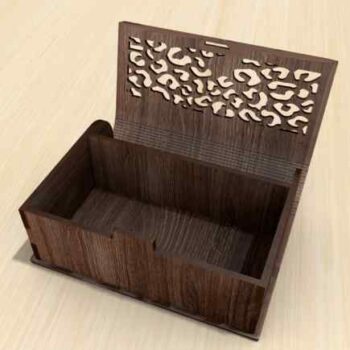 Intra PANTHERA  Ξύλινο Κουτί με Print Δαντέλα  Καμπυλωτό Καπάκι  11x18x39 cm Box44-01525 - Image 4