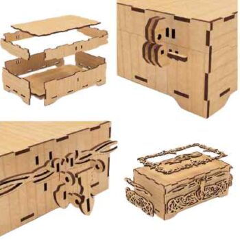 Intra IMPERIUM  Ξύλινο Κουτί με Τρισδιάστατη Διακόσμηση  Αρχοντικό Στυλ 28x25x27 cm Box45-00858 - Image 3