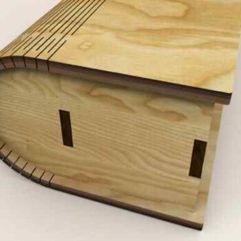 Intra CURVA Ξύλινο Κουτί με Καμπύλο Καπάκι  Μινιμαλιστική Αισθητική 34x13x7 cm Box46-01435 - Image 1