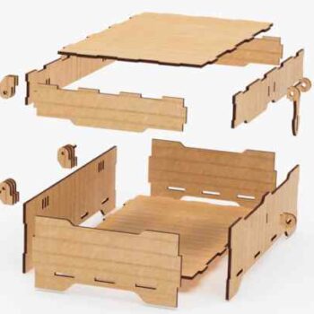 Ιntra LOCKWOOD – Ξύλινο Κουτί με Κούμπωμα Ασφαλείας  Στιβαρή Κατασκευή 39x65x40 cm Box47-01771 - Image 2