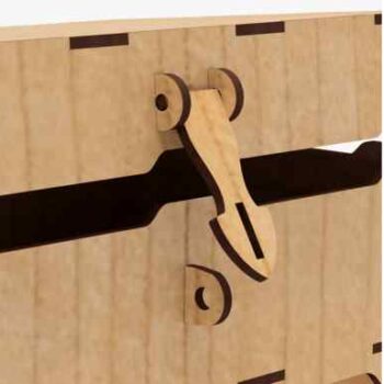 Ιntra LOCKWOOD – Ξύλινο Κουτί με Κούμπωμα Ασφαλείας  Στιβαρή Κατασκευή 39x65x40 cm Box47-01771 - Image 3