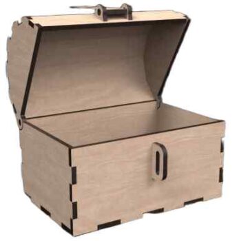 Intra TREASURE  Ξύλινο Μπαούλο με Κούμπωμα  Κλασική Καμπύλη Σχεδίαση 39x14x5 cm Box48-01840 - Image 2