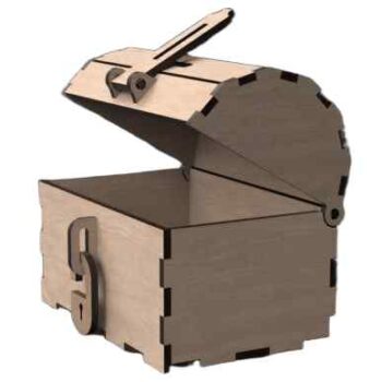 Intra TREASURE  Ξύλινο Μπαούλο με Κούμπωμα  Κλασική Καμπύλη Σχεδίαση 39x14x5 cm Box48-01840 - Image 3