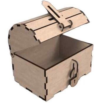 Intra TREASURE  Ξύλινο Μπαούλο με Κούμπωμα  Κλασική Καμπύλη Σχεδίαση 39x14x5 cm Box48-01840 - Image 4