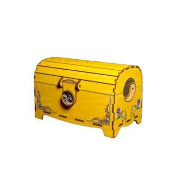 Intra WOODCHEST – Ξύλινο Σεντούκι Αποθήκευσης με Σκαλιστό Σχέδιο & Καπάκι, Ιδανικό για Δώρα, Κοσμήματα και Διακόσμηση 14x28x44 cm Box54-01086 - Image 2