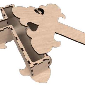 Intra WOODEN CROSSBOX – Ξύλινο κουτι  Διακοσμητικό Κουτί σε Σχήμα Σταυρού με Καπάκι για Αναμνηστικά  Δώρα 12x10x49 cm Box57-00269 - Image 2