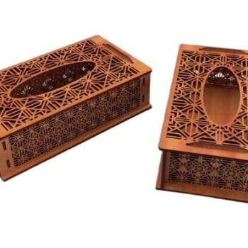 Intra WOODEN LUXURY TISSUE BOX – Ξύλινη Θήκη Χαρτομάντιλων με Πολυτελές Διάτρητο Σχέδιο  10x22x13 cm Box58-00948 - Image 2