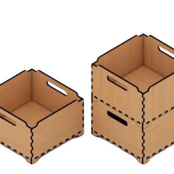 Intra WOODEN STORAGE CRATES – Ξύλινα Κουτιά Αποθήκευσης με Λαβές για  το σπίτι και το γραφείο  25x21x28 cm Box59-01807 - Image 1