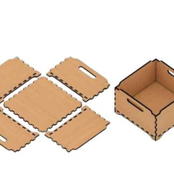 Intra WOODEN STORAGE CRATES – Ξύλινα Κουτιά Αποθήκευσης με Λαβές για  το σπίτι και το γραφείο  25x21x28 cm Box59-01807 - Image 2