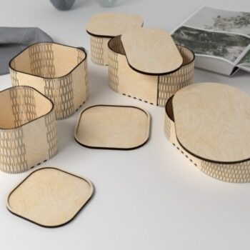 Intra Ultra Ξύλινο Πολυτελές Κουτί Οργάνωσης με Καμπύλες Λεπτομέρειες 23x22x29 cm Box01-00176 - Image 1