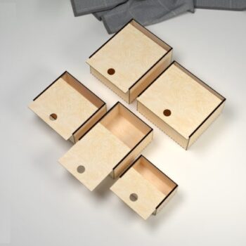 Intra NIRO Ξύλινο Πολυτελές Κουτί Οργάνωσης με Tετράγωνο με Συρόμενο Καπάκι  - 58x79x49 cm Box02-00422 - Image 4