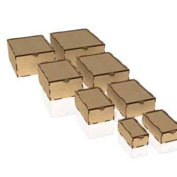 Intra Exotic Ξύλινο Κουτί Οργάνωσης με Συρόμενο Καπάκι και 4 Διαμερίσματα – Πολλαπλές Αποχρώσεις   21x22x5 cm Box07-00662 - Image 2