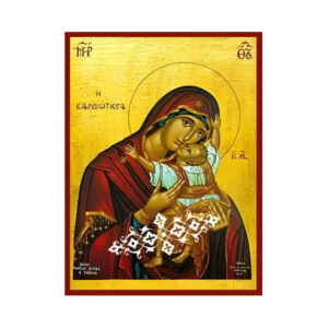 Εικόνα Ορθοδοξίας με περίγραμμα χρυσό σε ξύλο Φλαμουρίας  με  βάση Εικόνα Παναγία με Χριστό, Καρδιώτισσα Χειροποίητη Ελληνορθόδοξη , Κρεμαστή πλάκα βυζαντινής τέχνης, χριστιανική τέχνη Διάσταση 10x7 cm (3,9 x 2,8 ίντσες) INTRAEK-671259