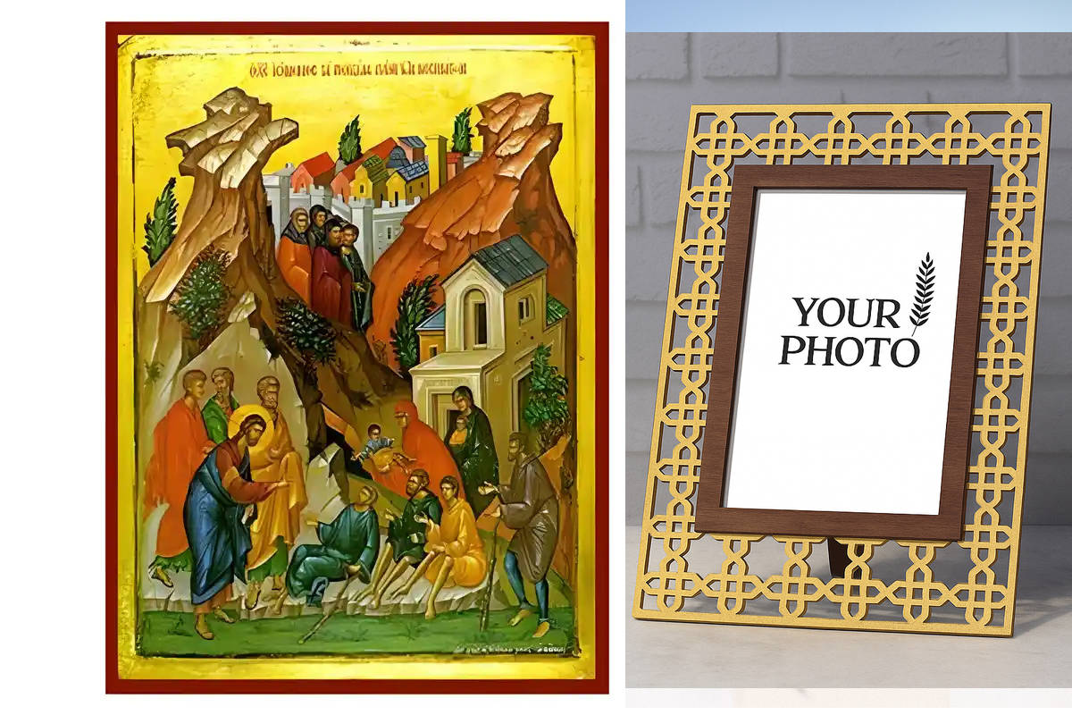 Εικόνα Ορθοδοξίας Πολυτελείας  με  σχεδιο Σταυρούς μαζι με  Βάση σε  8 χρώματα με περίγραμμα χρυσό σε ξύλο Plywood (Πλακάζ)   με  βάση Εικόνα Χριστός Ιωμένος τα ποικίλα πάθη των νοσημάτων Χειροποίητη Ελληνορθόδοξη , Κρεμαστή πλάκα βυζαντινής τέχνης, χριστιανική τέχνη Διάσταση 10x7 cm (3,9 x 2,8 ίντσες) INTRAEK3kadro3211-670762