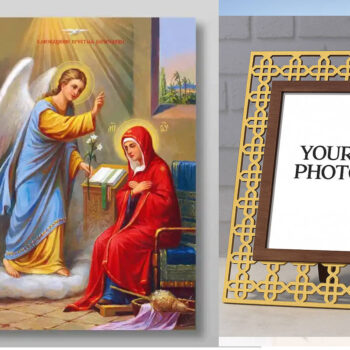 Εικόνα Ορθοδοξίας Πολυτελείας  με  σχεδιο Σταυρούς μαζι με  Βάση σε  8 χρώματα με περίγραμμα χρυσό σε ξύλο Plywood (Πλακάζ)   με  βάση Ευαγγελισμού για  ορθόδοξης εικόνας.Χειροποίητη Ελληνορθόδοξη , Κρεμαστή πλάκα βυζαντινής τέχνης, χριστιανική τέχνη Διάσταση 50x40 cm (19,7 x 15,8 ίντσες) INTRAEK3kadro3211-65432946 - Image 1