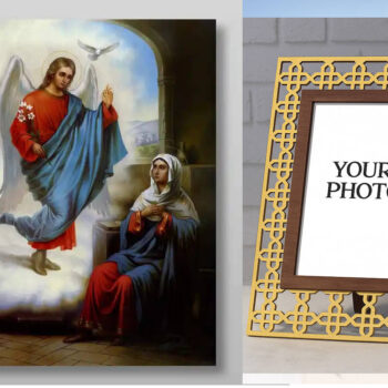 Εικόνα Ορθοδοξίας Πολυτελείας  με  σχεδιο Σταυρούς μαζι με  Βάση σε  8 χρώματα με περίγραμμα χρυσό σε ξύλο Plywood (Πλακάζ)   με  βάση Ευαγγελισμού για  ορθόδοξης εικόνας.Χειροποίητη Ελληνορθόδοξη , Κρεμαστή πλάκα βυζαντινής τέχνης, χριστιανική τέχνη Διάσταση 50x40 cm (19,7 x 15,8 ίντσες) INTRAEK3kadro3211-65432945 - Image 1