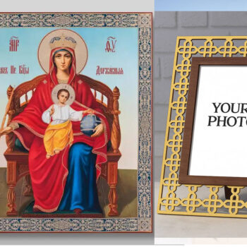 Εικόνα Ορθοδοξίας Πολυτελείας  με  σχεδιο Σταυρούς μαζι με  Βάση σε  8 χρώματα με περίγραμμα χρυσό σε ξύλο Plywood (Πλακάζ)   με  βάση Εικόνα της Θεοτόκου της βασιλεύουσας Χειροποίητη Ελληνορθόδοξη , Κρεμαστή πλάκα βυζαντινής τέχνης, χριστιανική τέχνη Διάσταση 50x40 cm (19,7 x 15,8 ίντσες) INTRAEK3kadro3211-65432843 - Image 1