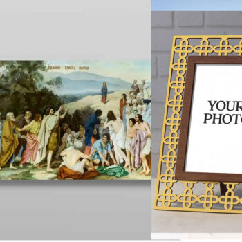 Εικόνα Ορθοδοξίας Πολυτελείας  με  σχεδιο Σταυρούς μαζι με  Βάση σε  8 χρώματα με περίγραμμα χρυσό σε ξύλο Plywood (Πλακάζ)   με  βάση Η εμφάνιση του Χριστού στους ανθρώπους Χειροποίητη Ελληνορθόδοξη , Κρεμαστή πλάκα βυζαντινής τέχνης, χριστιανική τέχνη Διάσταση 26x20 cm (10,2 x 7,9 ίντσες) INTRAEK3kadro3211-432862 - Image 1