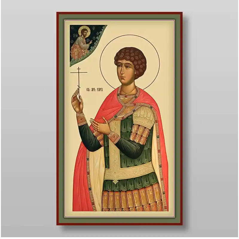 Εικόνα Ορθοδοξίας με περίγραμμα χρυσό σε ξύλο Φλαμουρίας  με  βάση Uar martire, Χειροποίητη Ελληνορθόδοξη , Κρεμαστή πλάκα βυζαντινής τέχνης, χριστιανική τέχνη Διάσταση 10x7 cm (3,9 x 2,8 ίντσες) INTRAEK-71205