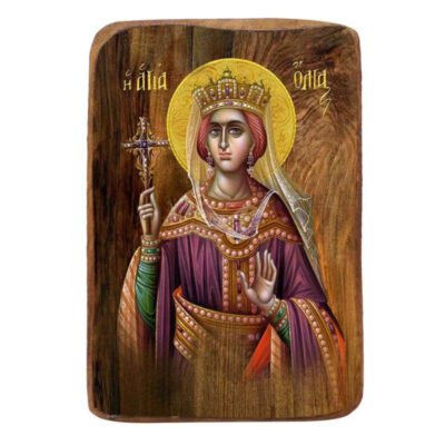 Εικόνα Ορθοδοξίας με περίγραμμα χρυσό σε ξύλο Φλαμουρίας με βάση Μπομπονιέρα Βάπτισης Αγίας Όλγας Σετ 20 τεμαχίων, Εικόνα Βάπτισης, Μπομπονιέρα Χειροποίητη Βυζαντινή εικόνα 9x6cm, Χριστιανικό Δώρο Διάσταση 45x35 cm (17,7 x 13,8 ίντσες) INTRAEK-543216724046 - Image 1