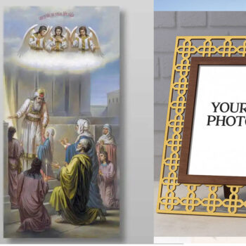 Εικόνα Ορθοδοξίας Πολυτελείας  με  σχεδιο Σταυρούς μαζι με  Βάση σε  8 χρώματα με περίγραμμα χρυσό σε ξύλο Plywood (Πλακάζ)   με  βάση Εισαγωγή της Θεοτόκου στο Ναό, Χειροποίητη Ελληνορθόδοξη , Κρεμαστή πλάκα βυζαντινής τέχνης, χριστιανική τέχνη Διάσταση 50x40 cm (19,7 x 15,8 ίντσες) INTRAEK3kadro3211-654321101 - Image 1