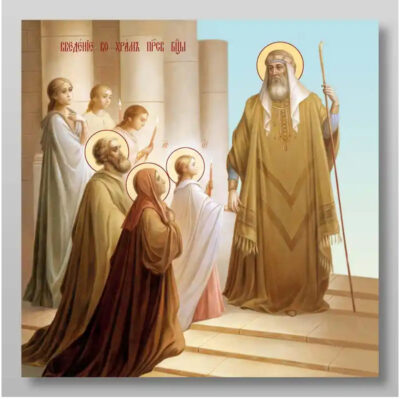 Εικόνα Ορθοδοξίας με περίγραμμα χρυσό σε ξύλο Φλαμουρίας  με  βάση Εισαγωγή της Θεοτόκου στο Ναό, Χειροποίητη Ελληνορθόδοξη , Κρεμαστή πλάκα βυζαντινής τέχνης, χριστιανική τέχνη Διάσταση 15x11 cm (5,9 x 4,3 ίντσες) INTRAEK-21099 - Image 1