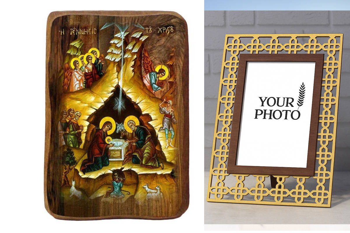 Εικόνα Ορθοδοξίας Πολυτελείας  με  σχεδιο Σταυρούς μαζι με  Βάση σε  8 χρώματα με περίγραμμα χρυσό σε ξύλο Plywood (Πλακάζ)   με  βάση Μπομπονιέρα Βάπτισης η Γέννηση του Χριστού Σετ 20 τεμαχίων, Εικόνα Βάπτισης, Χειροποίητη Βυζαντινή εικόνα Bomboniera 9x6cm, Χριστιανικό Δώρο Διάσταση 10x7 cm (3,9 x 2,8 ίντσες) INTRAEK3kadro3211-816724082