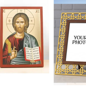 Εικόνα Ορθοδοξίας Πολυτελείας  με  σχεδιο Σταυρούς μαζι με  Βάση σε  8 χρώματα με περίγραμμα χρυσό σε ξύλο Plywood (Πλακάζ)   με  βάση Ευλογία Ιησού Χριστού, Ξύλινη Χειροποίητη Εικόνα με Φύλλο Χρυσού Ελληνικού Premium Βυζαντινού Στυλ τοίχου Κρεμασμένο σε ξύλινη πλάκα Θρησκευτικό Χειροποίητη Ελληνορθόδοξη εικόνα του Ιησού Χριστού, Κρεμαστή πλάκα βυζαντινής τέχνης, χριστιανική τέχνη Δίασταση 50x40 cm (19,7 x 15,8)  INTRAEK3kadro3211-11342110904 - Image 1