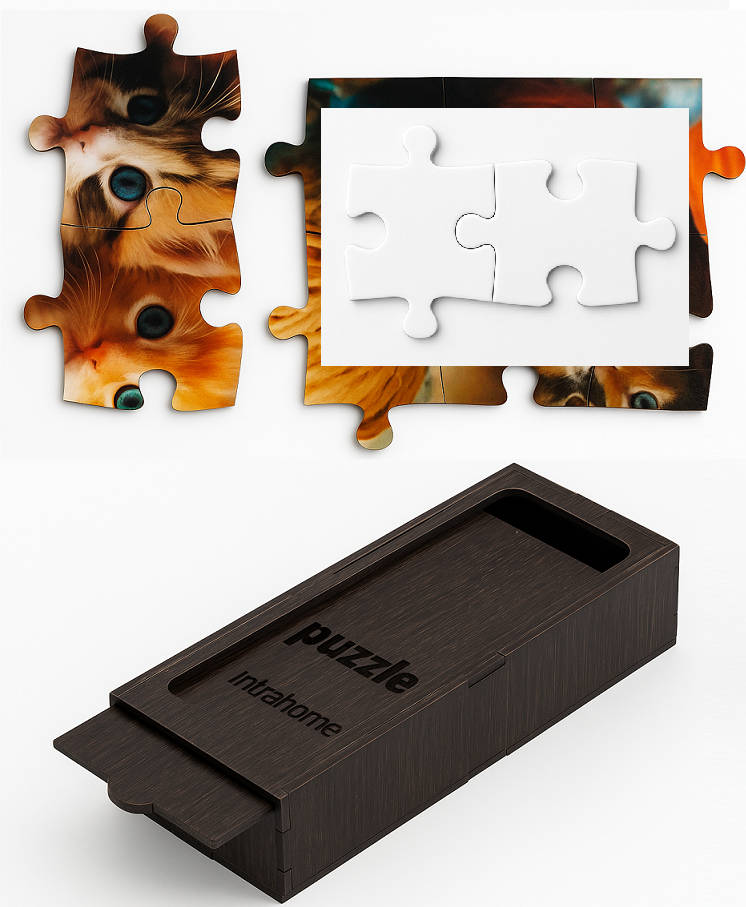 Intra Συλλεκτικό Ξύλινο Παζλ Plywood  4mm - Μωβ πεταλούδα στα πολύχρωμα μπαλόνια Σε Ξύλινο Κουτί - Διαστάσεις: 10x10 cm – 25 κομμάτια - Image 7