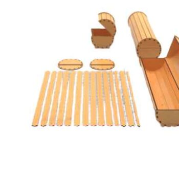 Intra Ξύλινο Κουτί “Natural Plywood Barrel” – Κυλινδρικό, Συναρμολογούμενο & Εκλεπτυσμένο 26x32x49 cm Box14-00335 - Image 3