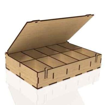 Intra Boss Ξύλινο Κουτί Οργάνωσης με πολλές  Θέσεις & Αναδιπλούμενο Καπάκι – Premium Ποιότητα  51x57x31 cm Box09-00545 - Image 4