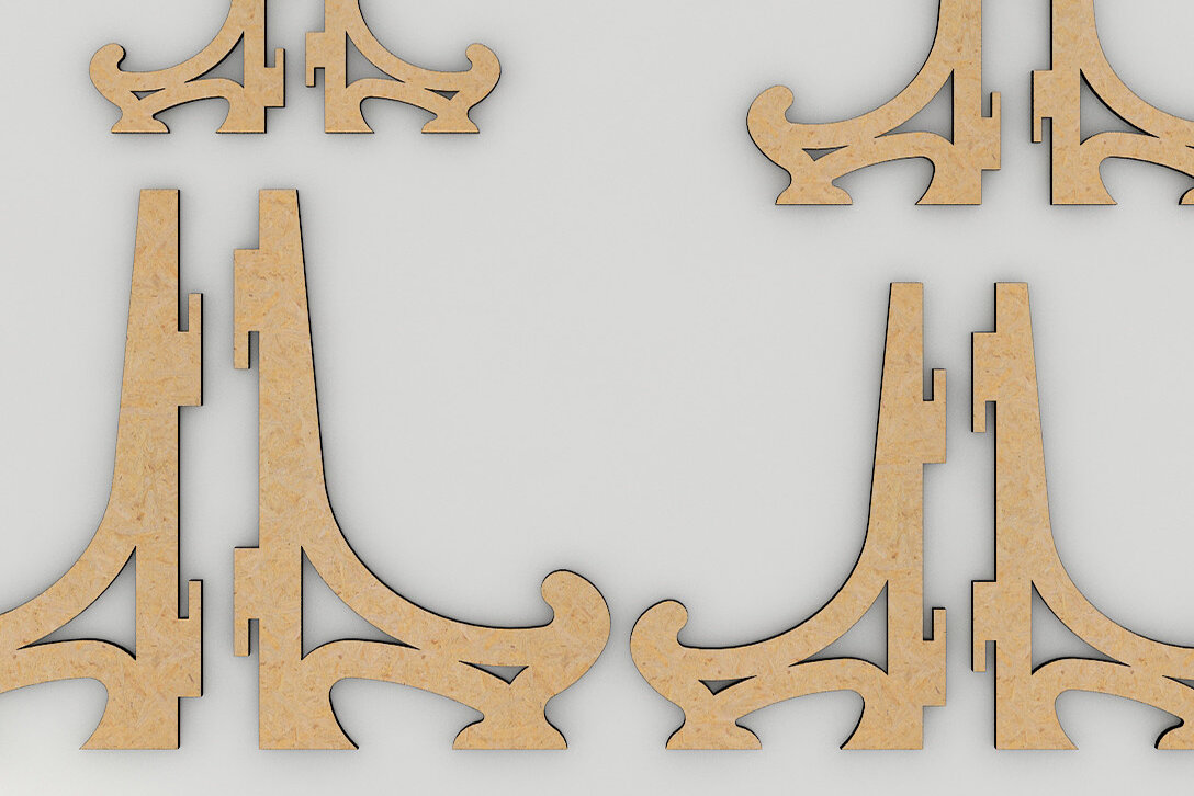 Intra απο ξύλο plywood 3mm-4mm πάχος κοπής με λέιζερ 1/4 ίντσας Easel Plate Stand Δίασταση 30x20 cm INTRAFABR-68564044 - Image 3