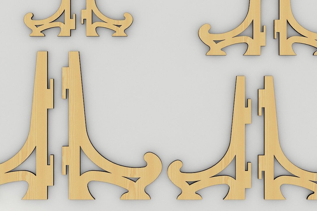 Intra απο ξύλο plywood 3mm-4mm πάχος 1/8 inc Easel Plate Stand 014 Δίασταση 8x8 cm INTRAFABR-34296380 - Image 2