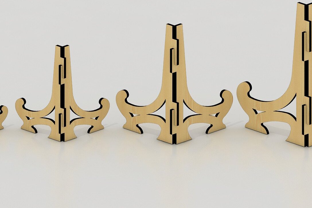 Intra απο ξύλο plywood 3mm-4mm πάχος 1/8 inc Easel Plate Stand 014 Δίασταση 8x8 cm INTRAFABR-34296380 - Image 3