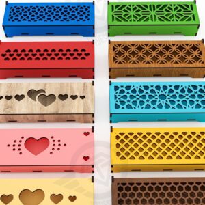 Intra απο ξύλο plywood 3mm-4mm πάχος 10 Διακοσμητικά κουτιά δώρου κοπής με λέιζερ Δίασταση 15x15 cm INTRAFABR-119431031 - Image 5