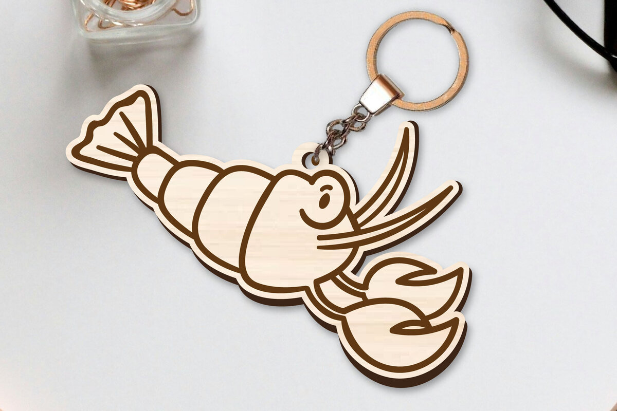 Intra απο ξύλο plywood 3mm-4mm πάχος 10 Design Cute Sea Animal Key Chain Δίασταση 30x20 cm INTRAFABR-96263327 - Image 3