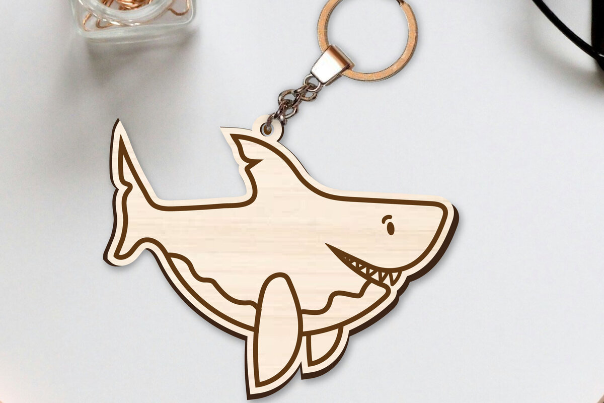 Intra απο ξύλο plywood 3mm-4mm πάχος 10 Design Cute Sea Animal Key Chain Δίασταση 30x20 cm INTRAFABR-96263327 - Image 7