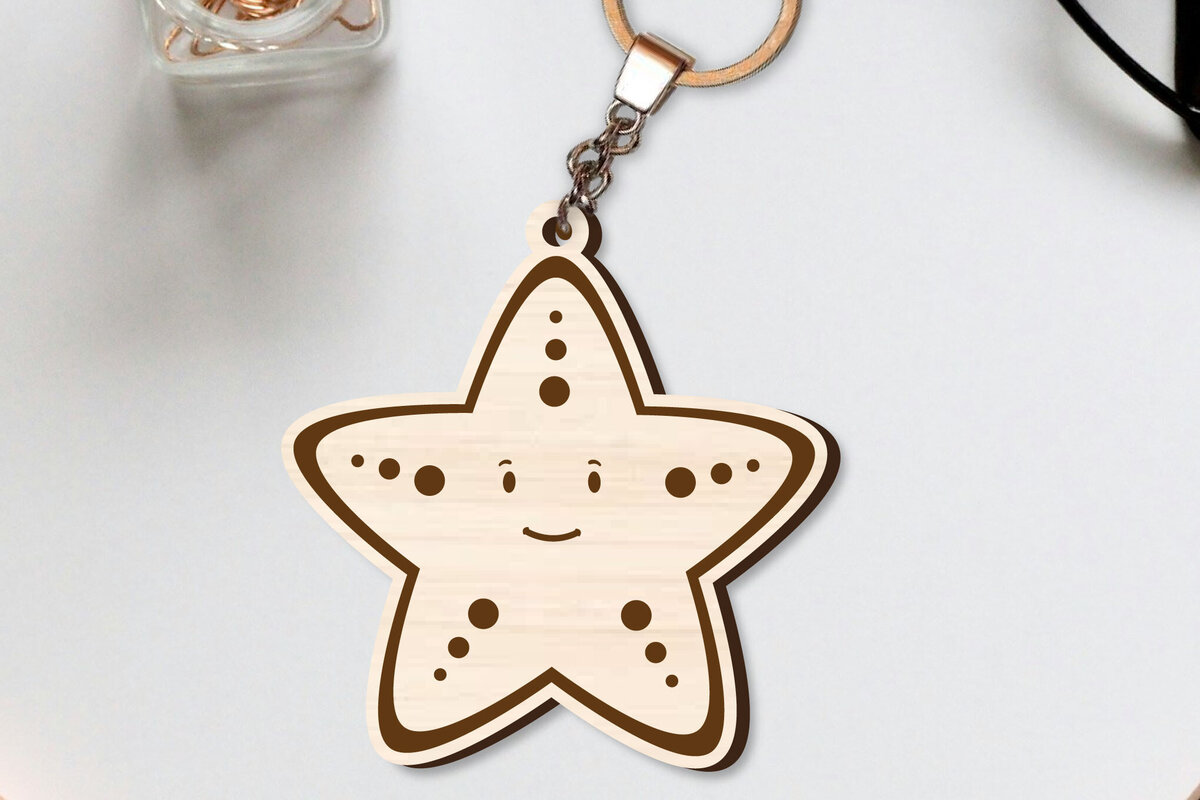 Intra απο ξύλο plywood 3mm-4mm πάχος 10 Design Cute Sea Animal Key Chain Δίασταση 30x20 cm INTRAFABR-96263327 - Image 8