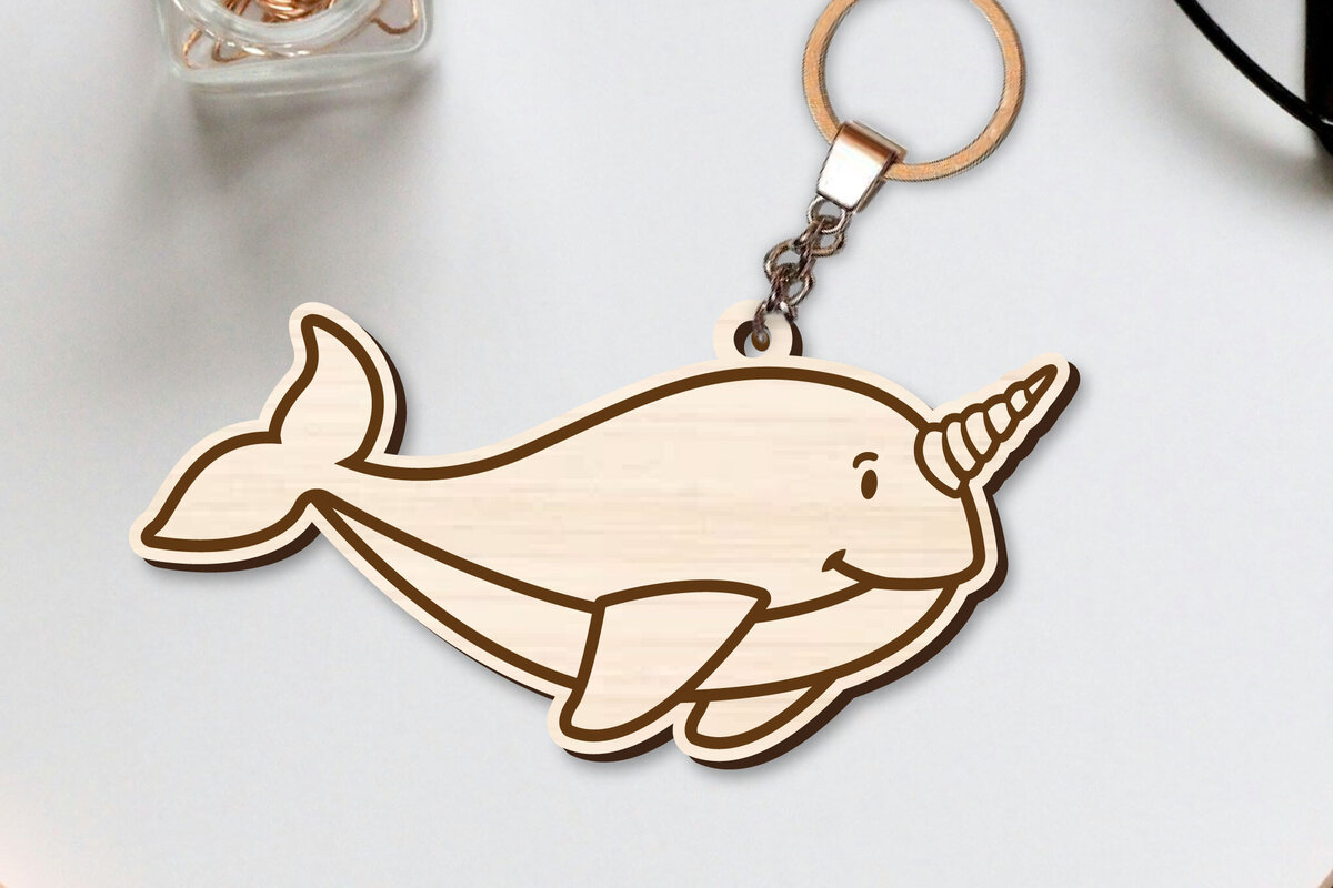 Intra απο ξύλο plywood 3mm-4mm πάχος 10 Design Cute Sea Animal Key Chain Δίασταση 30x20 cm INTRAFABR-96263327 - Image 9
