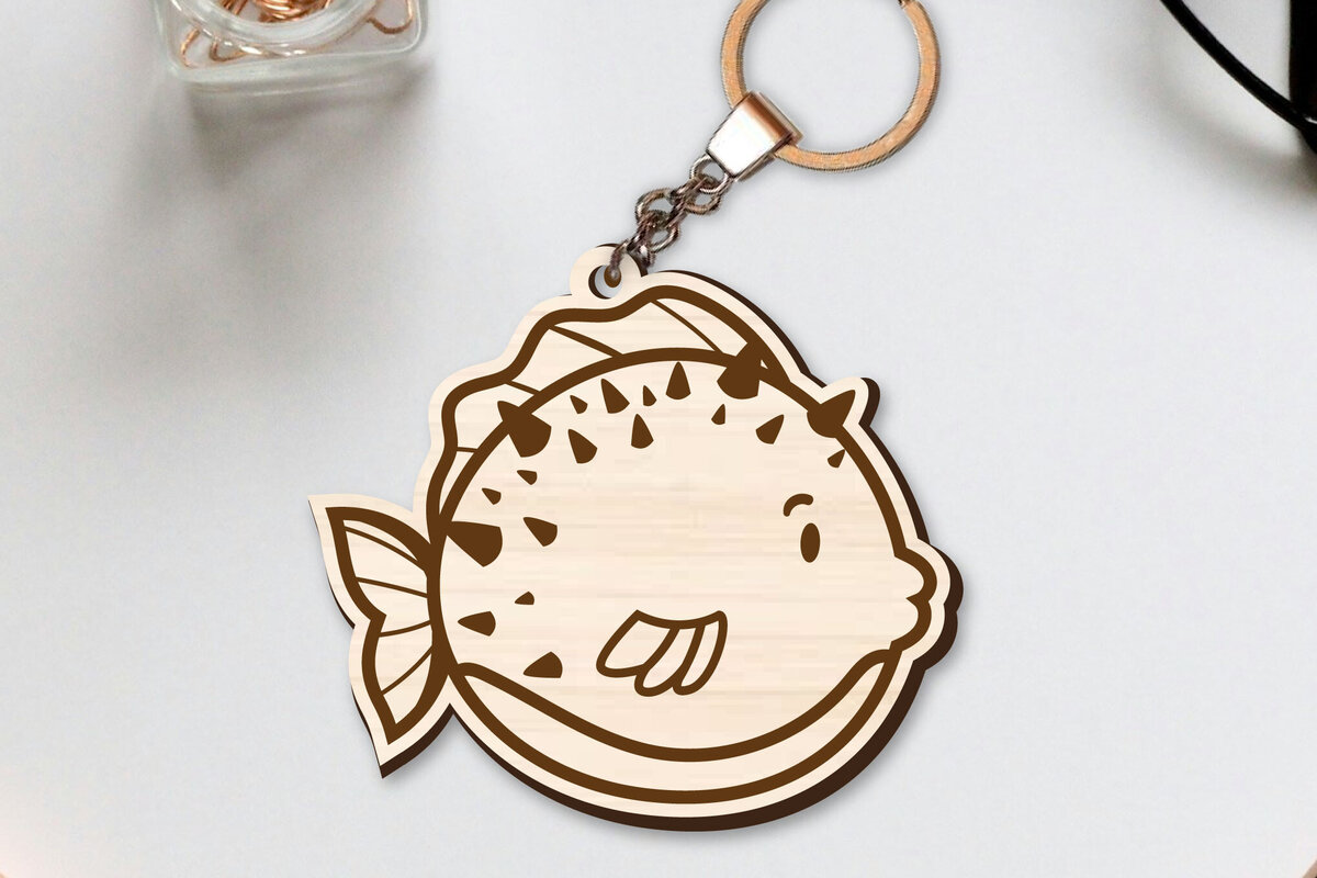 Intra απο ξύλο plywood 3mm-4mm πάχος 10 Design Cute Sea Animal Key Chain Δίασταση 30x20 cm INTRAFABR-96263327 - Image 11
