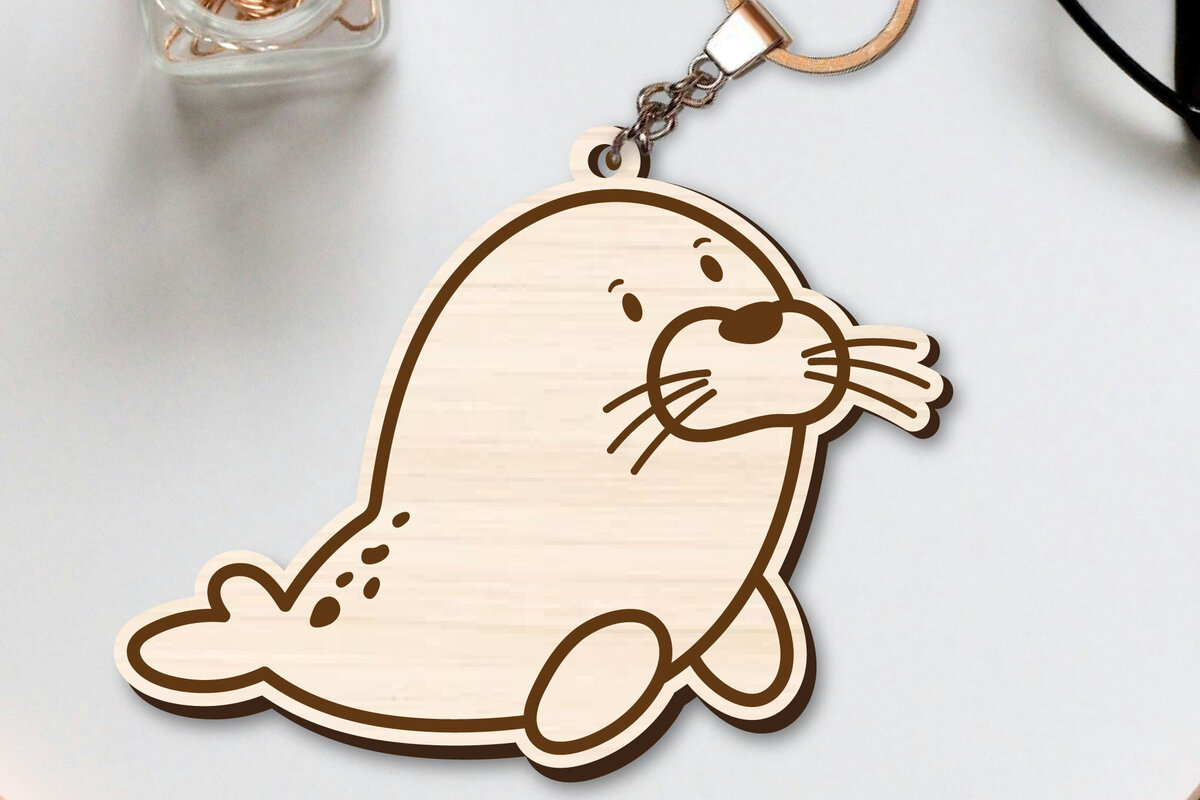 Intra απο ξύλο plywood 3mm-4mm πάχος 10 Design Cute Sea Animal Key Chain Δίασταση 30x20 cm INTRAFABR-96263193 - Image 2