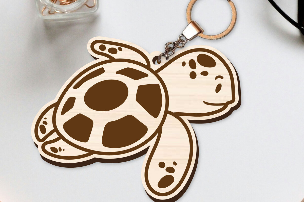 Intra απο ξύλο plywood 3mm-4mm πάχος 10 Design Cute Sea Animal Key Chain Δίασταση 30x20 cm INTRAFABR-96263193 - Image 4