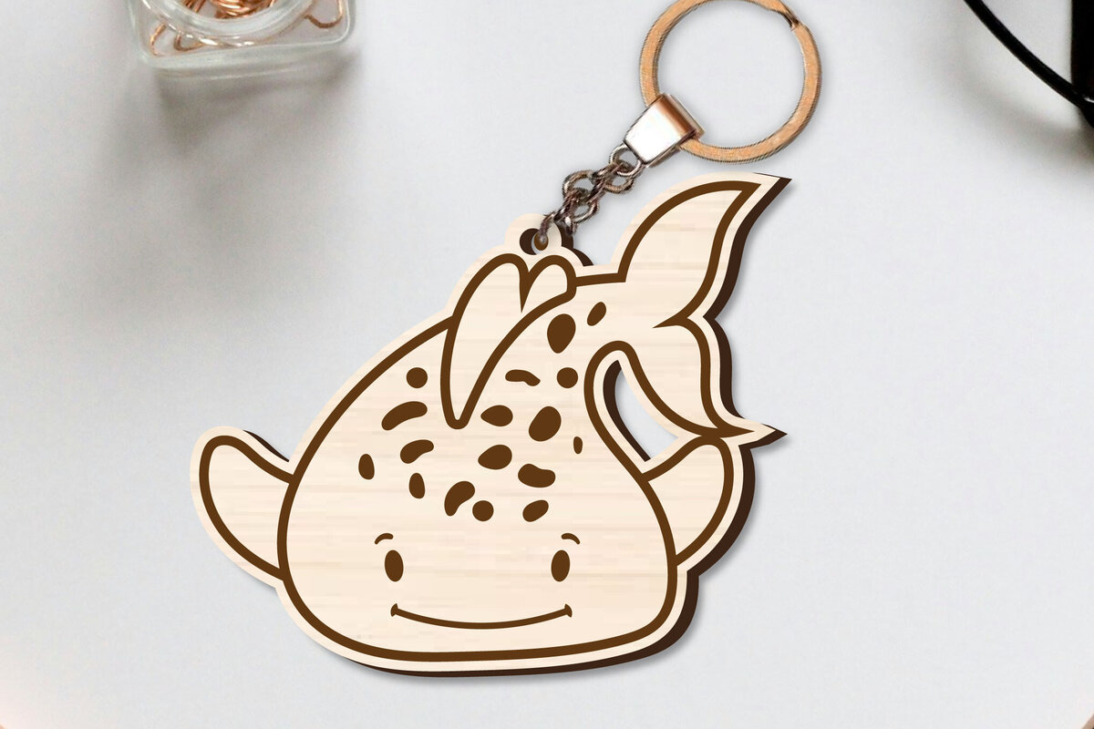 Intra απο ξύλο plywood 3mm-4mm πάχος 10 Design Cute Sea Animal Key Chain Δίασταση 30x20 cm INTRAFABR-96263193 - Image 10
