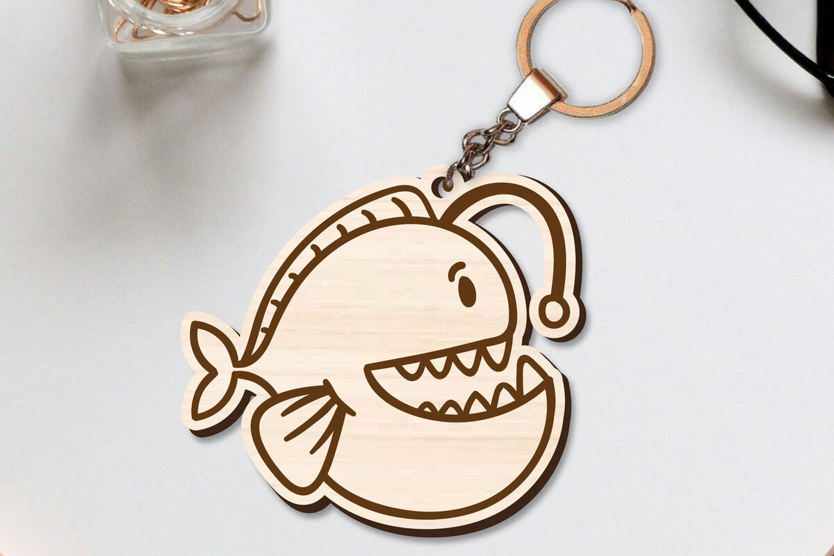 Intra απο ξύλο plywood 3mm-4mm πάχος 10 Design Cute Sea Animal Key Chain Δίασταση 30x20 cm INTRAFABR-96263193 - Image 11