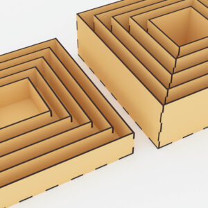 Intra απο ξύλο plywood 3mm-4mm πάχος Κουτί αποθήκευσης 10 διαφορετικών μεγεθών Δίασταση 8x1 cm INTRAFABR-72392573 - Image 3
