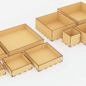 Intra απο ξύλο plywood 3mm-4mm πάχος Κουτί αποθήκευσης 10 διαφορετικών μεγεθών Δίασταση 8x1 cm INTRAFABR-72392573 - Image 5